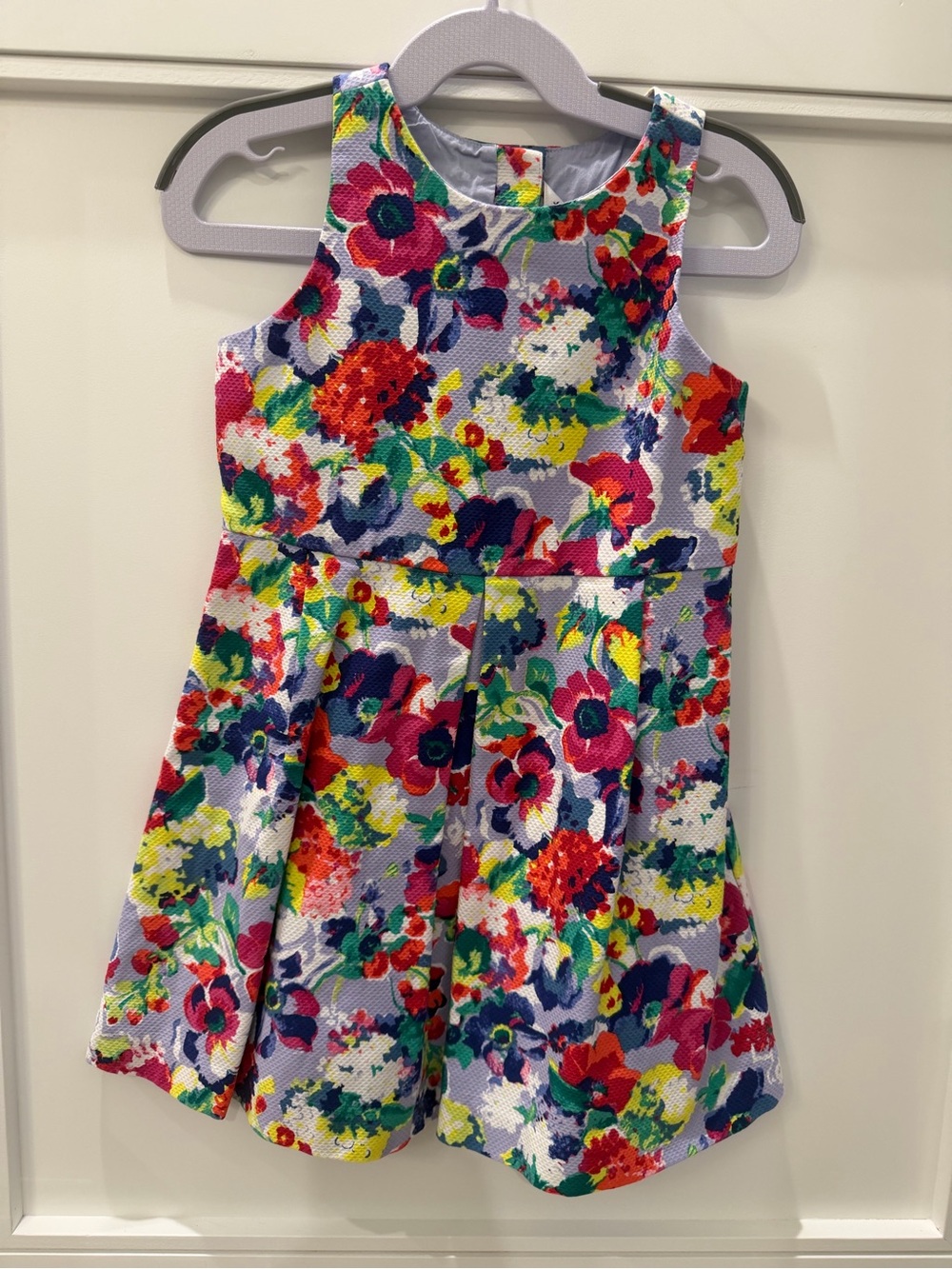 Janie and Jack Bright Floral Sleeveless Dress - Purple, Pink, Yellow, Green
